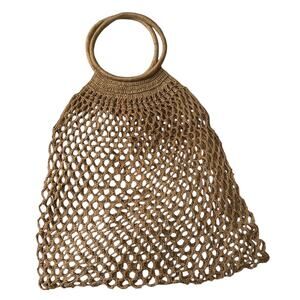 Vintage Woven Net Bag - Farmers Market - Brown Jute Tote